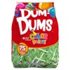 Dum Dums Color Party Lollipops, Bright Green, Sour Apple Flavor, 12.8 oz, 75ct Bag, Allergen Free