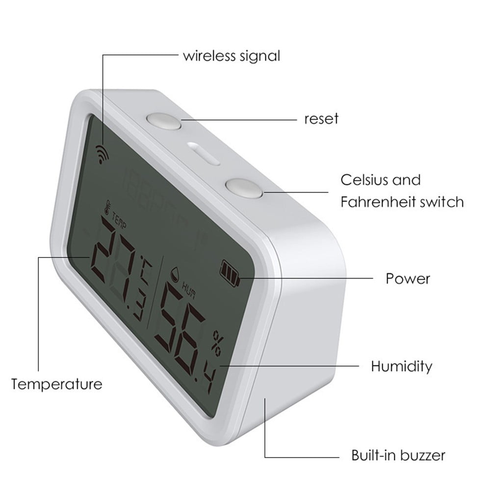 For Tuya Temperature Humidity Sensor Lux Light Detector With Lcd Screen