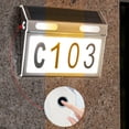 thumbnail image 4 of Luz solar con número de casa y sensor de movimiento para pared exterior y puerta de garaje, señal de dirección LED alimentada por energía solar para casa, jardín, camino y jardín, 4 of 9