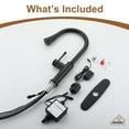 thumbnail image 3 of CASAINC Single Handle Kitchen Faucet with Pull Down Sprayer, Touchless Sensor, Deck Mounted, Matte Black, 3 of 4