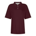 thumbnail image 5 of Women’s Casual Collared Shirt Summer Essential Lightweight Breathable Top Wine M, 5 of 7