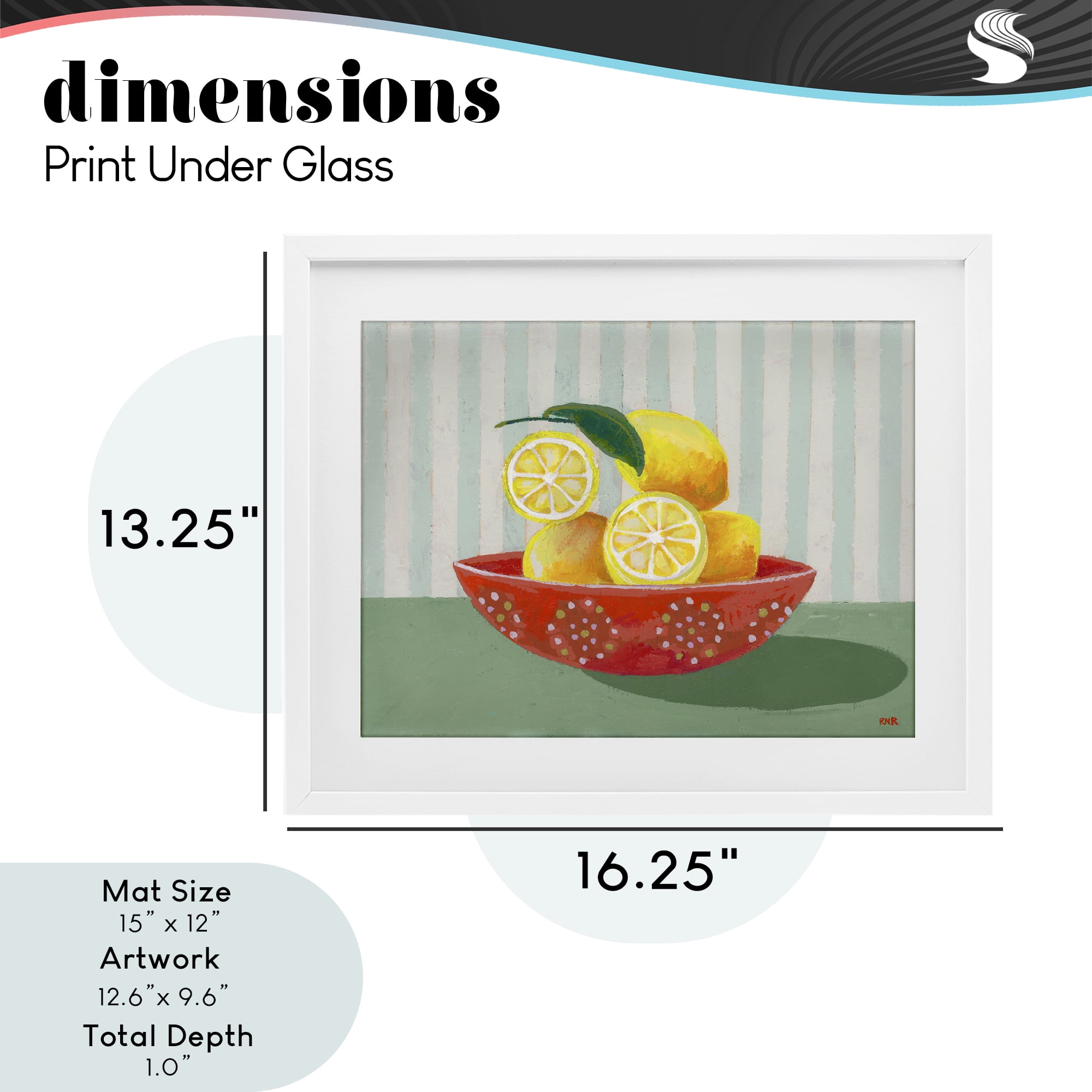 Stupell Industries Sunny Lemons in Red Bowl White Framed Print Under Glass, design by Rachael Reese