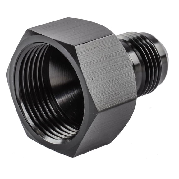JEGS AN Female to Male Reducer Fitting [-16 AN Female to -10 AN Male, Black Hard Anodized]