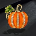 thumbnail image 7 of Halloween Rhinestone Pumpkin Brooch, European And American Decorative Oil Dripping Cardigan Brooch, Buttonhole, Jacket, Sweater Accessory, Chest Flower Handmade Buttons, Zinc Alloy Orange, 7 of 7