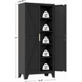 thumbnail image 2 of Large Metal Kitchen Pantry Cabinet with Adjustable Shelves - Freestanding Kitchen Storage Cabinet for Dining Room,Livingroom Bathroom, Hallway, Workshop, Office, 2 of 14