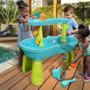 JBeeCtrl Water Table for Toddlers, 2-Tier Sand and Water Play Table Toys for Toddlers Kids, Outdoor Activity Sensory Tables Outside Beach Toys for Toddler Boys Girls Age 1-3 3-5
