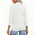 thumbnail image 5 of Garbnen Women Polo Shirt Womens 3/4 Length Sleeve Tops Collared V Neck Half Sleeve Womens Work Tops, 5 of 5