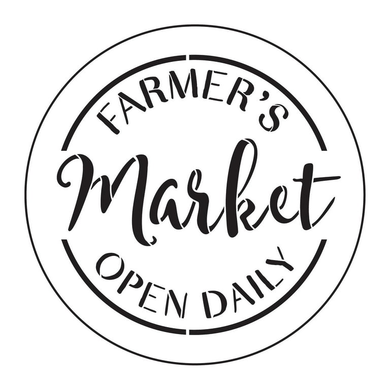 farmer-s-market-open-daily-stencil-by-studior12-round-reusable-mylar-template-use-to-paint-wood-signs-wall-art-pallets-diy-country-decor-select-size-18-round-walmart-com