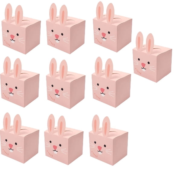 2025 Easter Square Bunny Candy Boxes - Easter Treat Boxes Cute Bunny Rabbit Shaped Candy Boxes Paper Storage Holder Containers Easter Gift Boxes for Goodie Cookie Snack Easter Party Favor Decoration
