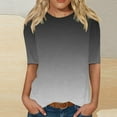 thumbnail image 2 of YABCSAZ Womens Tops Half Sleeves Round Neck Gradient T Shirts Casual Loose Fit Pullover Tunic Tops Fall Trendy Casual Tee Shirts Womens Summer Tops, 2 of 5
