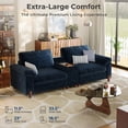 thumbnail image 3 of Modular Sectional Sofa with Removable Washable Covers, Oversized Deep Seat 2 Seater Loveseats with Console, Chenille in Navy Blue, 3 of 9