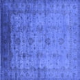 thumbnail image 1 of Ahgly Company Machine Washable Indoor Square Oriental Blue Industrial Area Rugs, 4' Square, 1 of 4