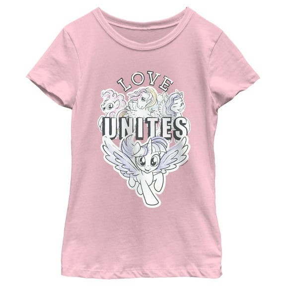 Girl's My Little Pony: Friendship is Magic Love Unites Graphic T-Shirt