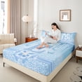 thumbnail image 4 of Manfei Letter Monogrammed E 4pcs Bed Sheets for Kids Children Girls,Dreamy Princess King Sheets,Cute Butterfly Bowknot Super Cozy Sheet Set,Bling Glitter Bedroom Decor, 4 of 7