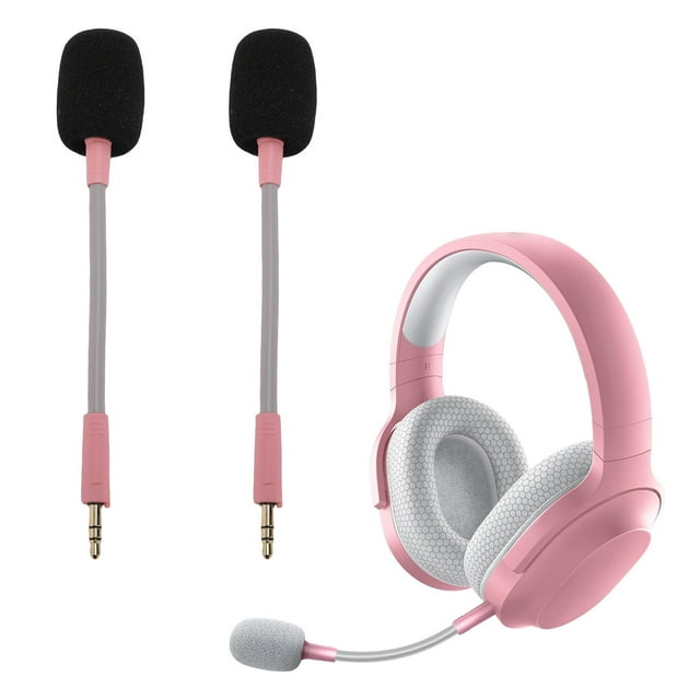 Micro de Remplacement, Perche de Microphone de Jeu Détachable 3,5 mm, Micro à Réduction de Bruit Compatible avec Casque Barracuda X, Prise Plaquée Or, 2 Pcs