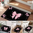 thumbnail image 5 of Rectangle Area Rugs 2 x 3 Ft, Valentine's Day Non-Slip Residential Carpet, Pink Bowknot Ribbon on Black Mother's Day Indoor Crawling Mats Runner Rugs for Living Room/Dining Room/Bedroom, 5 of 8