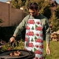 thumbnail image 3 of Red Christmas Car Pattern Apron-Garden Aprons for Women with Pockets-Cotton Linen Waterproof Kitchen Cooking Gardening Aprons Adjustable for Kitchen,Cooking,BBQ and Salon 33"x27", 3 of 7