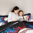 thumbnail image 4 of Erosebridal Baseball Sport Games Twin Comforter Sets,Watercolor Splatter Ink Bedding Set For Boys Teens, Reversible 2 Pieces, 4 of 7