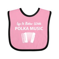 Inktastic Life's Better Polka Music Boys or Girls Baby Bib