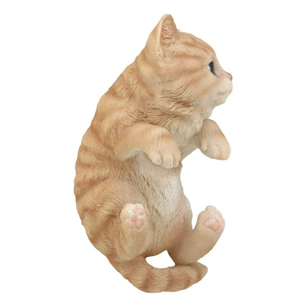 Lifelike Orange Tabby Cat Teacup Pet Pal Statue 3H Feline Kitten Decor  Figurine