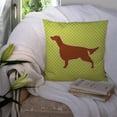 thumbnail image 3 of Carolines Treasures BB3793PW1414 Irish Setter Checkerboard Green Fabric Decorative Pillow, 3 of 4