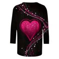 thumbnail image 5 of BILIKEYU Women's Valentine's Tee Shirt Casual Lover 3/4 Sleeve Sleeve Tops, Women Fall Clothes, 3/4 Sleeve Tops for Women, Valentine Day Shirts for Women, 5 of 5