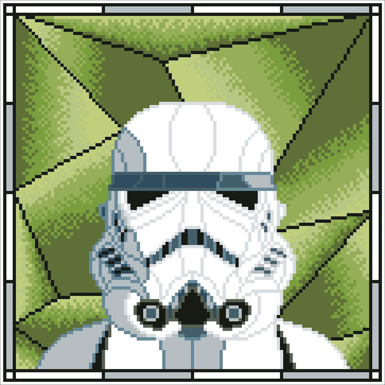Diamond Dotz Stormtrooper Stained Glass Star Wars Diamond Painting Kits for Adults - Diamond Art Kits a Relaxing Creative Craft Kit with Dotz Gems 12.6"x12.6"