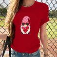 thumbnail image 5 of Penkiiy Womens Lover Heart Graphic V Neck Shirt Valentines Day Funny Couple Matching Casual Short Sleeve Gift Tee Tops 3XL Red, 5 of 7