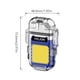 thumbnail image 3 of USB doble arco eléctrico encendedor COB luz 3 modos de iluminación linterna (azul), 3 of 3