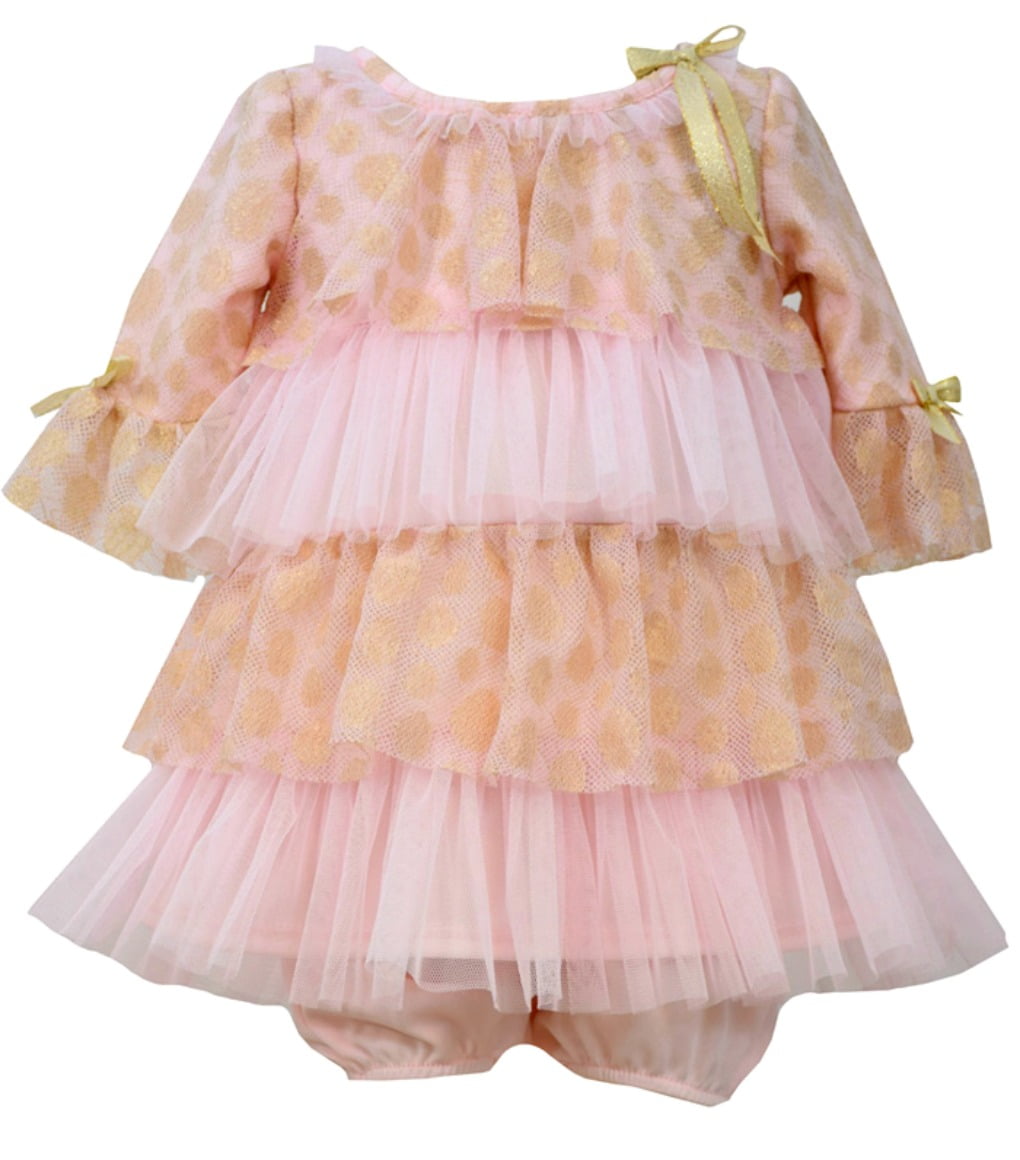 pink gold baby dress