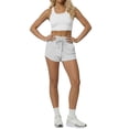 thumbnail image 6 of Sundazz Womens Sweat Shorts High Waisted Running Gym Workout Shorts Summer Casual Shorts with Pockets,White-Floral,M, 6 of 9