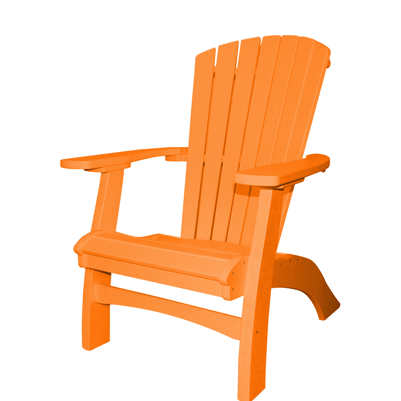 Poly Casual Seaside Upright Adirondack Chair (Orange)