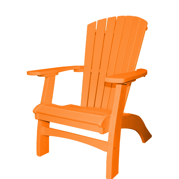 Poly Casual Seaside Upright Adirondack Chair Orange Walmart Com Walmart Com
