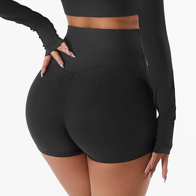 Pantalones Cortos De Sujetador Deportivo, Conjunto De Entrenamiento De Ajuste De Vientre De Color Puro Elástico Para Bailar Para Mujeres ANGGREK Otros