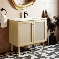 Classe 36" Freestanding Bathroom Vanity in Natural Oak with Sink Top