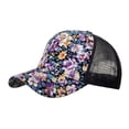 thumbnail image 2 of Harpily Baseball Cap Unisex Adjustable Unisex Floral Embroidery Lightweight Comfortable Breathable Mesh Retro Washed Cotton flower Embroidered All-Season Casual Outdoor Sun Cap, 2 of 4