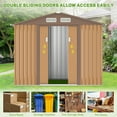 thumbnail image 6 of HOGYME 8' x 8' Large Outdoor Storage Shed Tool House Galvanized Steel W/Sliding Door, Brown, 6 of 10