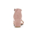 thumbnail image 2 of BLISSFUL STEP Women's Open Toe Cross Strap Mid Block Heel Sandals Dust Pink 7, 2 of 7