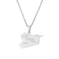 thumbnail image 1 of TQEHS Collar con mapa sirio de Bduttlefish para mujer, collar con colgante de mapa sirio de acero inoxidable, collar, mapa de Siria, bandera del ejército gratis, 1 of 6