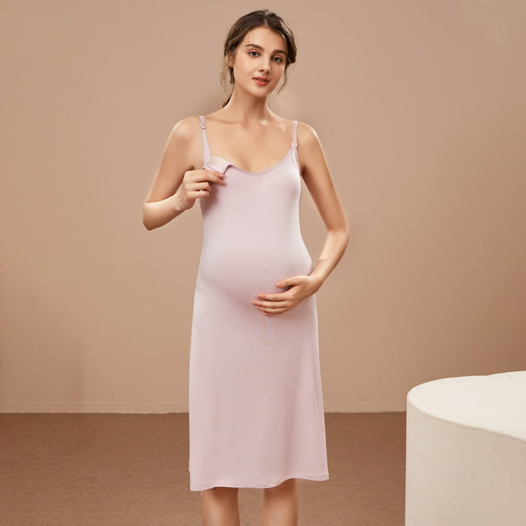Modal Built-in Bra Maternity/Nursing Nightgown/Dress