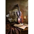 thumbnail image 2 of Morozov, Andrey 11x14 Black Ornate Wood Framed with Double Matting Museum Art Print Titled - Still Life With Violin, 2 of 4