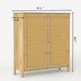 thumbnail image 5 of IVV Modern Mid-Century Storage Cabinet with 2 Woven Rattan Doors, Adjustable Shelves & Solid Wood Legs, Bohemian Style Accent Cabinet for Living Room, Dining Room, Entryway (Natural), 5 of 7