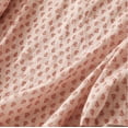 thumbnail image 4 of Blusa de lino con estampado Honeeladyy para mujer, informal, de primavera y verano, con mangas 3/4, cuello redondo y abertura lateral, para danza (Rojo, M), 4 of 5