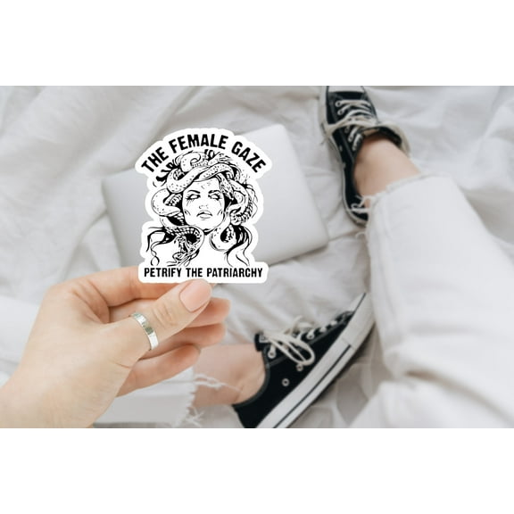 the female gaze, patriarchy, pro choice, feminist sticker, water bottle sticker, laptop sticker, women's rights (3x3inches)