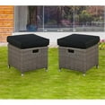 thumbnail image 2 of Alaterre Furniture Monaco Wicker / Rattan Outdoor Square Ottomans in Gray, 2 of 3