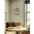 thumbnail image 3 of Kira Home Stanton 16" 2-Light Modern Farmhouse Chandelier, Lantern Style Foyer Light, Smoked Birch Finish, 3 of 8