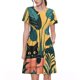 thumbnail image 1 of Balery Cat Hiding In Potted Plants Vestidos sueltos de manga corta para mujer, vestidos de verano 2025, vestidos casuales de corte A con vuelo., 1 of 6