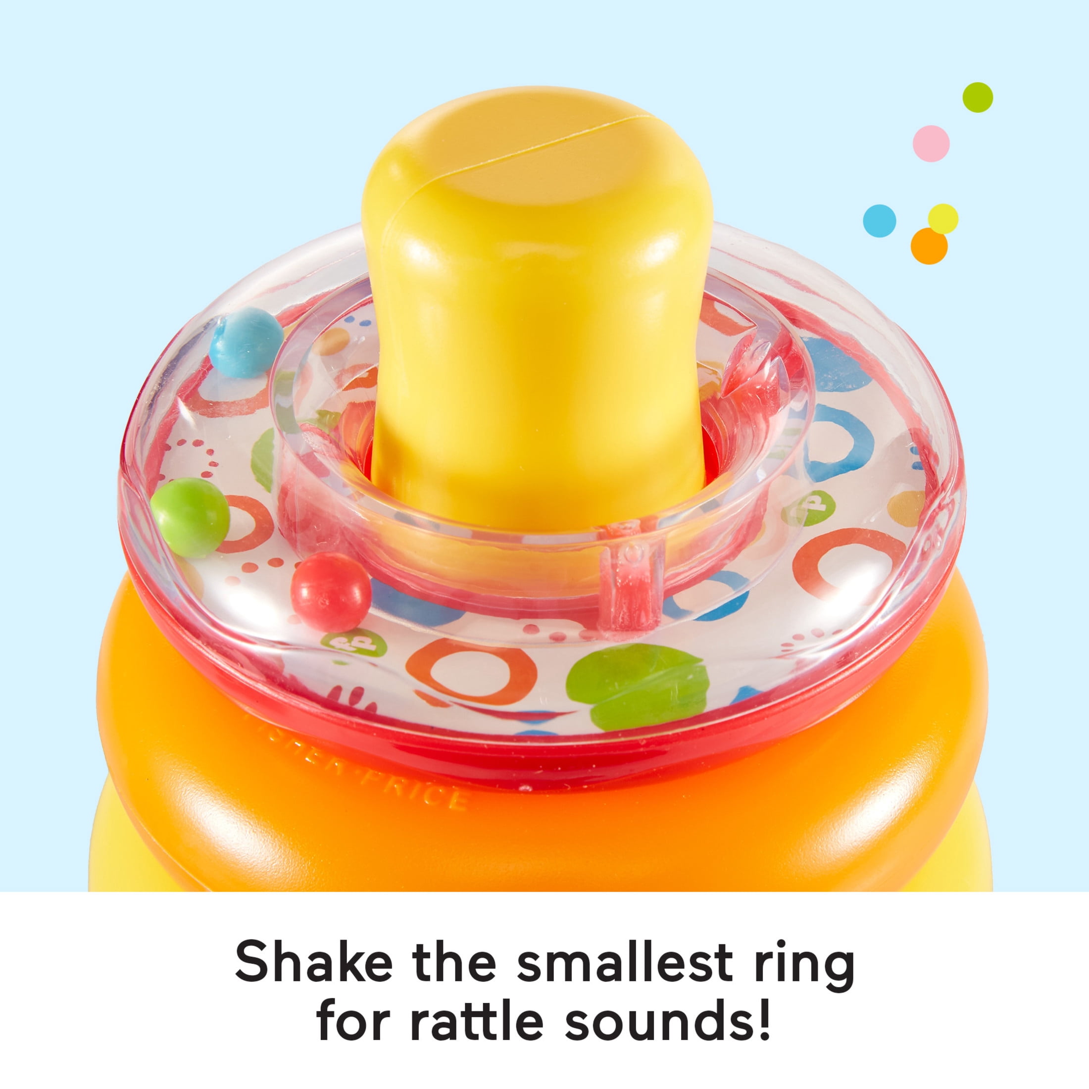 Fisher-Price Baby Stacking Toy Rock-a-Stack, Roly-Poly Base with 5 Colorful Rings for Ages 6+ Months