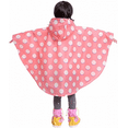 thumbnail image 2 of Kids Rain Poncho Hooded Jacket Rain Coat, Pink Polka Dot, S, 2 of 5