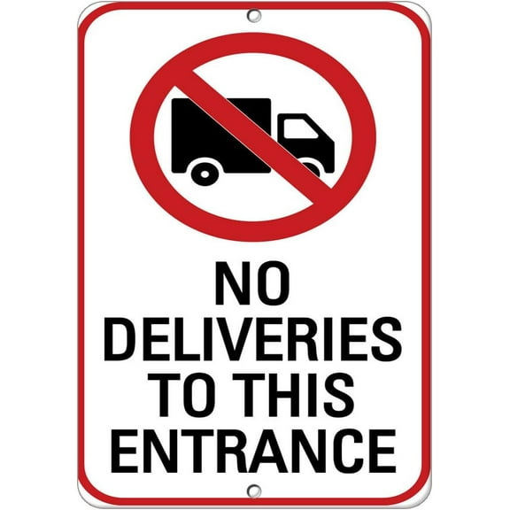 Aluminum Vertical Metal Sign Multiple Sizes No Deliveries to This Entrance B Traffic Exit Enter with Border Weatherproof Street 9x12Inches